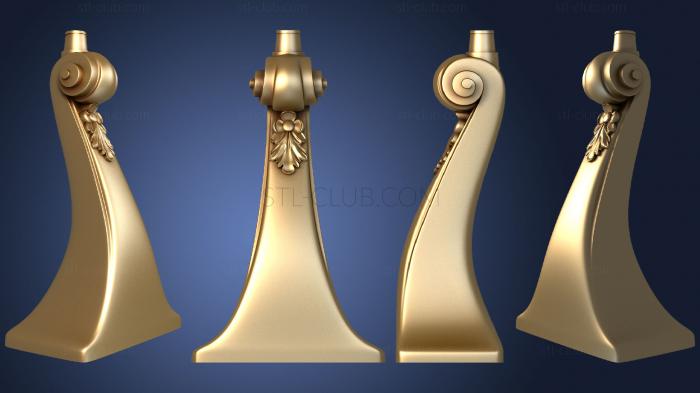 3D model Furniture leg with decoration at the bottom (STL)